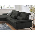 ECKSOFA in Echtleder Graubraun  - Graubraun/Schwarz, Design, Leder/Metall (193/328cm) - Dieter Knoll