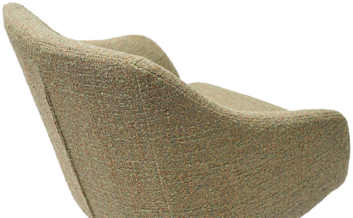 BARHOCKER Webstoff Grün, Schwarz Eisen Sitzfläche 360° drehbar, inklusive Armlehnen  - Schwarz/Grün, Design, Textil/Metall (54,5/88-108/53,5cm) - Cassando