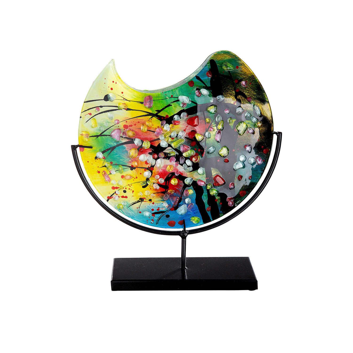 VASE Nicosia  - Multicolor, Basics, Glas/Metall (32/37/9cm)