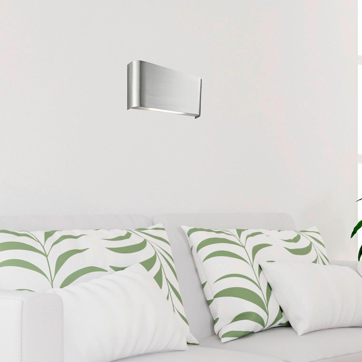BADEZIMMER-WANDLEUCHTE Match Box  - Nickelfarben, Design, Kunststoff/Metall (18/8/4cm)