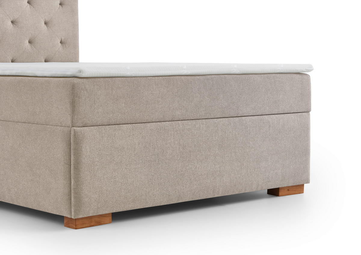 BOXBETT 140/200 cm  in Creme  - Eichefarben/Creme, Basics, Holz/Textil (140/200cm) - Boxxx