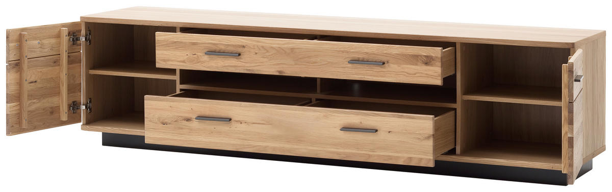 TV-ELEMENT  210/56/50 cm 2 Schublade(n)  - Eichefarben/Schwarz, Design, Holz/Holzwerkstoff (210/56/50cm) - Livetastic