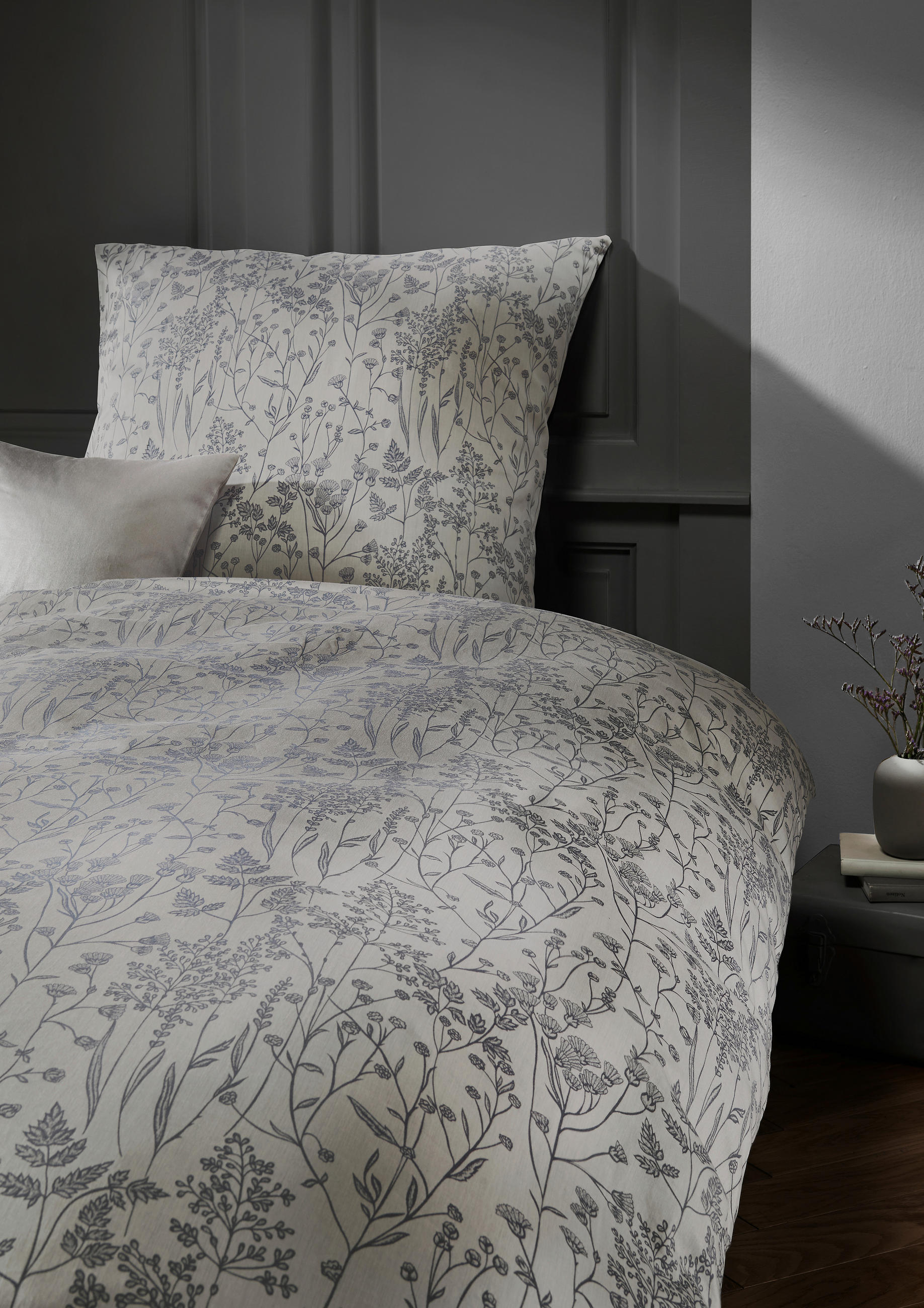 BETTWÄSCHE 200/200 cm Black Premium Damast Damast  - Grau, Basics, Textil (200/200cm) - Fleuresse