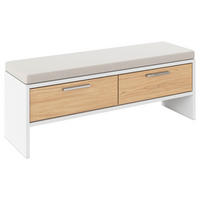 BETTBANK Weiß, Eichefarben  - Eichefarben/Weiß, KONVENTIONELL (125/48/37cm) - Rauch Möbel