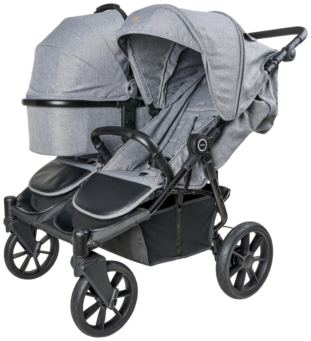 KOLICA ZA BLIZANCE   - siva/crna, Osnovno, tekstil/metal (100/110/75cm) - Jimmylee