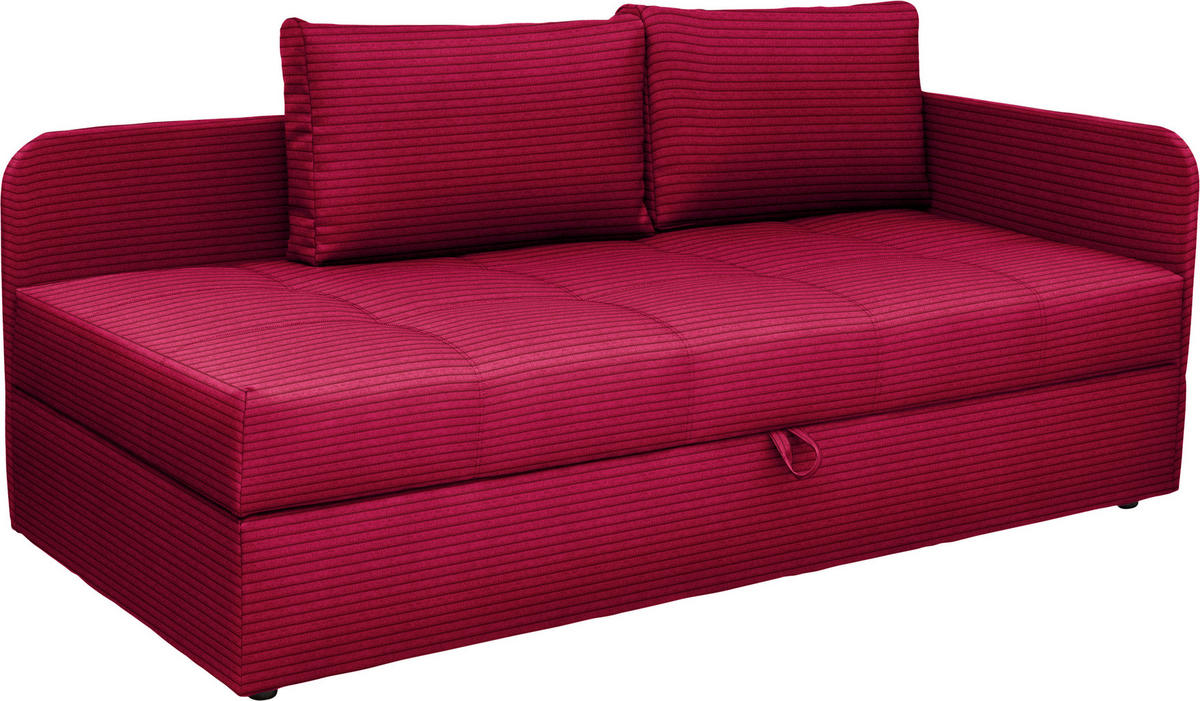 LIEGE  in Cord Rot  - Rot/Schwarz, Basics, Kunststoff/Textil (205/90/95cm) - Xora