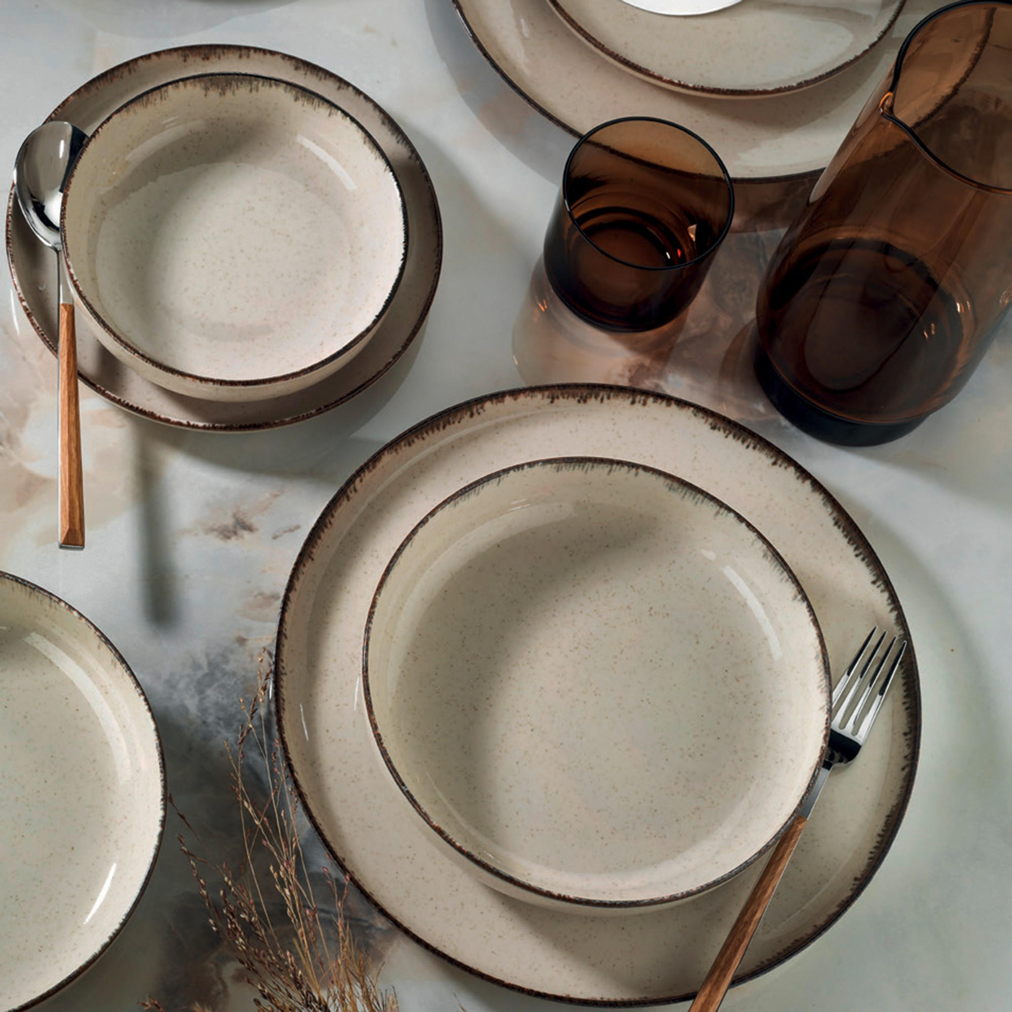 KOMBISERVICE Creme 24-teilig - Creme, Basics, Keramik - P & B