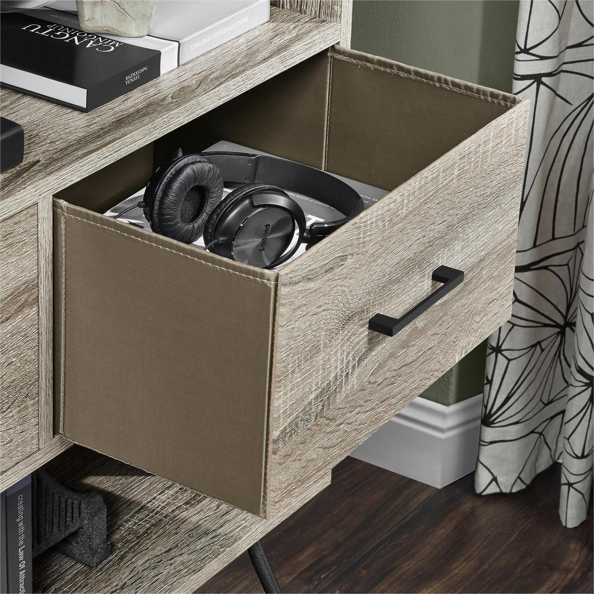 KOMMODE Landon  in 79/112/36 cm  - Eichefarben/Schwarz, Design, Holzwerkstoff/Metall (79/112/36cm) - MID.YOU