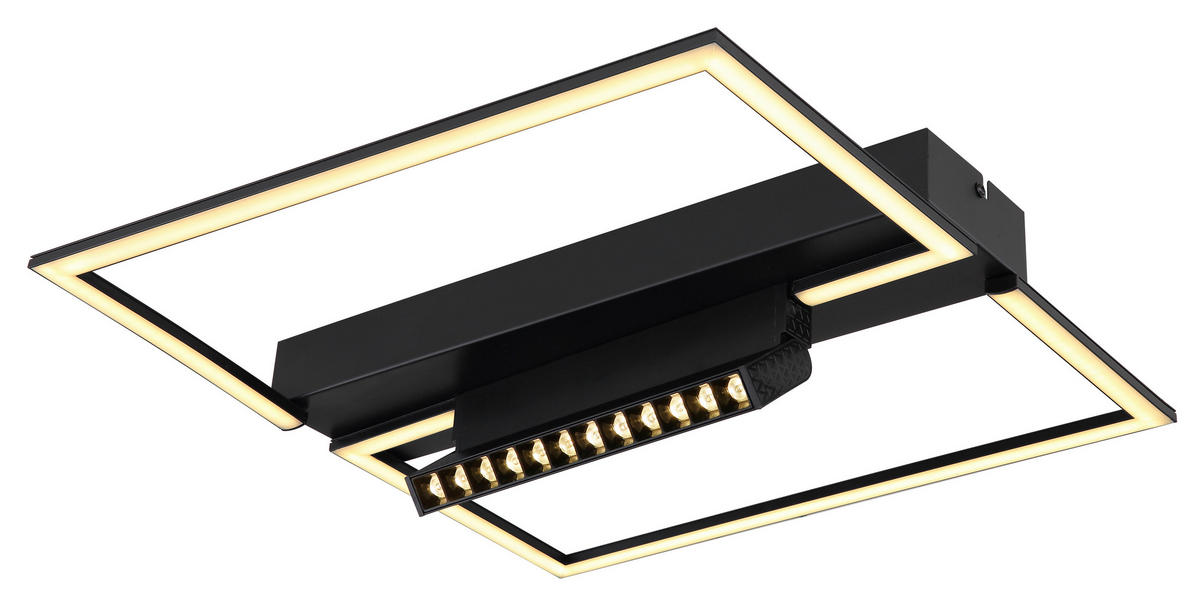 STROPNA LED-SVETILKA   //3000 K/230 V/ - črna/opal, Design, kovina/umetna masa (42/42/11cm) - Globo