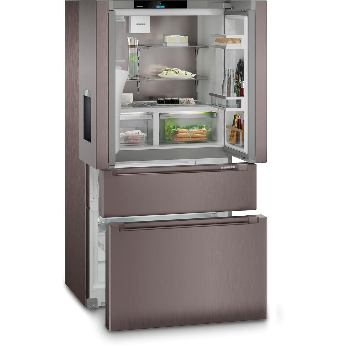 FRENCH-DOOR MBTSDI9528  - Graubraun, Basics, Glas/Metall (90,6/180,5/74,5cm) - Liebherr