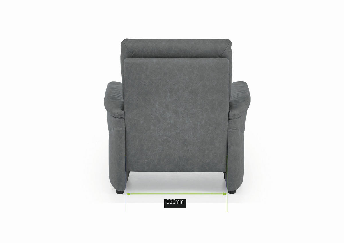 SESSEL Mikrofaser Grau  - Schwarz/Grau, Konventionell, Kunststoff/Textil (104/98/91cm) - Elegando