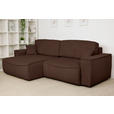 ECKSOFA Dunkelbraun Cord  - Dunkelbraun/Schwarz, KONVENTIONELL, Kunststoff/Textil (148/265cm) - Carryhome