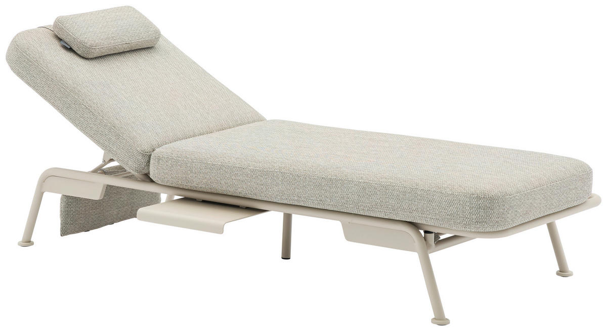 GARTENBANK 199/78/81 cm  in Taupe, Hellgrau  - Taupe/Hellgrau, Design, Textil/Metall (199/78/81cm) - Zebra 