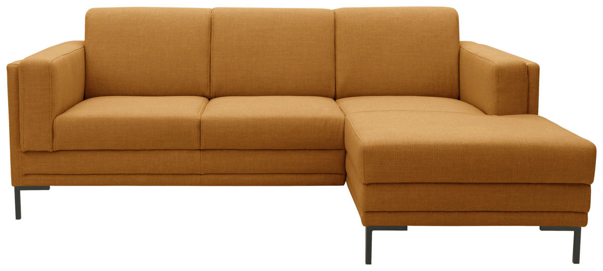 ECKSOFA Looks VII Orange Webstoff  - Schwarz/Orange, Design, Textil/Metall (214/146cm) - LOOKS by W.Joop