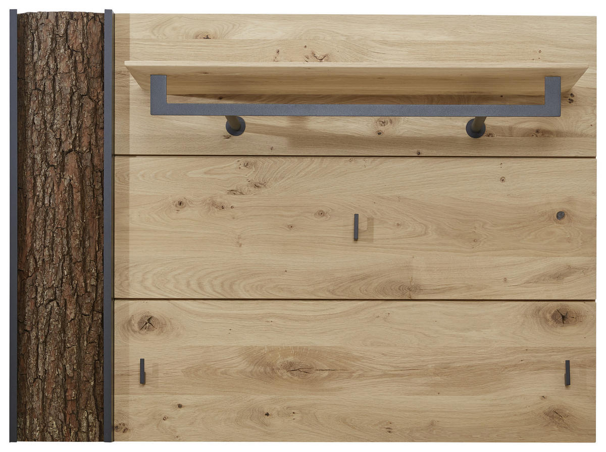 PANNEAU DE GARDE-ROBE  in 118/87/35 cm  - Eichefarben/Anthrazit, Natur, Holz/Metall (118/87/35cm) - Valnatura