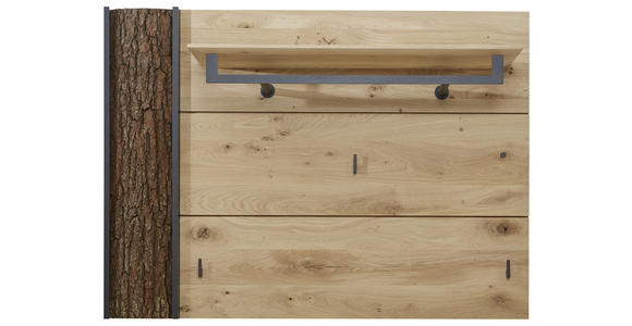 GARDEROBENPANEEL 118/87/35 cm - Eichefarben/Anthrazit, Natur, Holz/Metall (118/87/35cm) - Valnatura