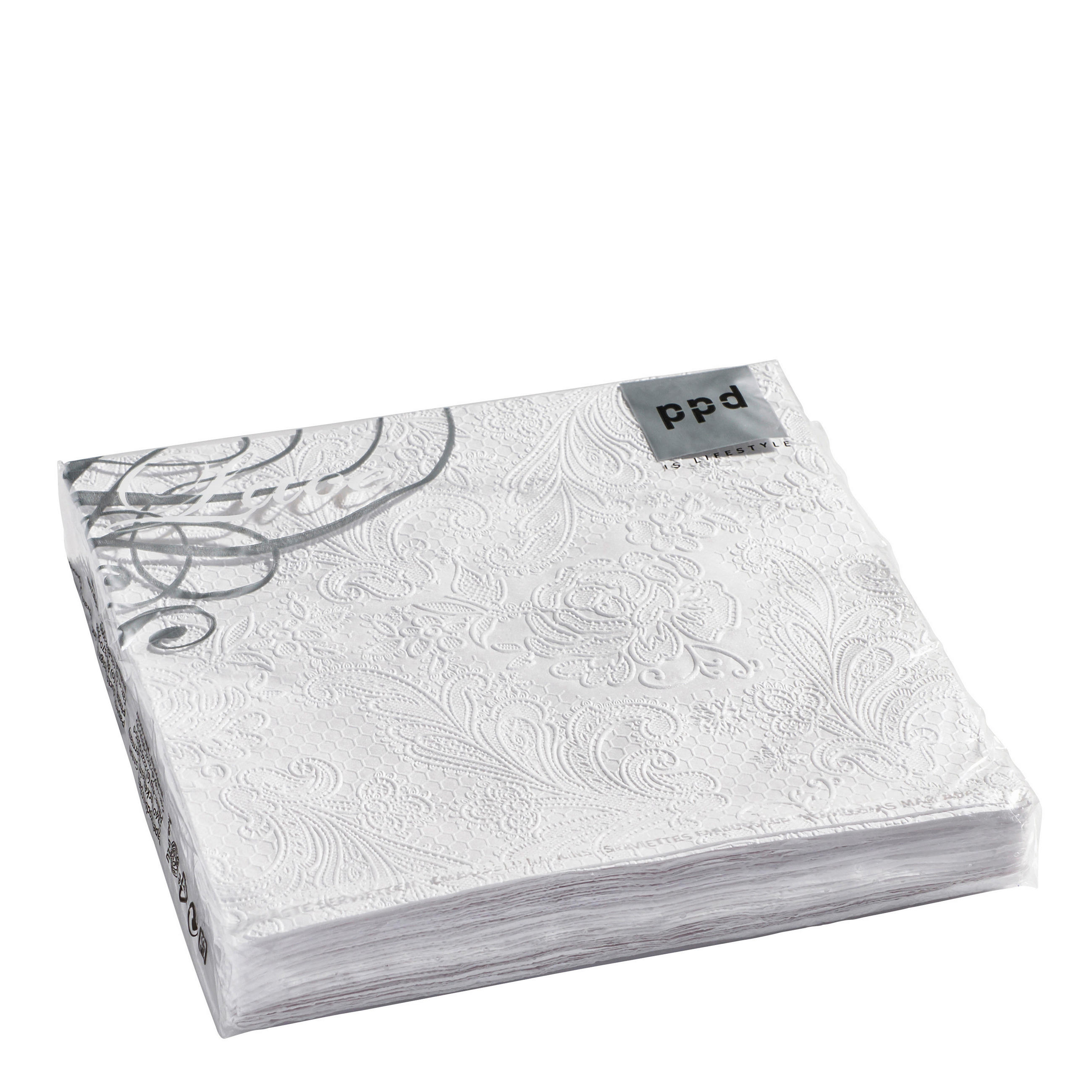 SERVIETTE  33/33 cm   - Weiß, Basics, Papier (33/33cm) - PPD