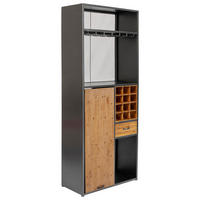 BARSCHRANK Tanne massiv Grau, Naturfarben  - Naturfarben/Grau, Design, Holz/Metall (80/201/38-134,5cm) - Kare-Design