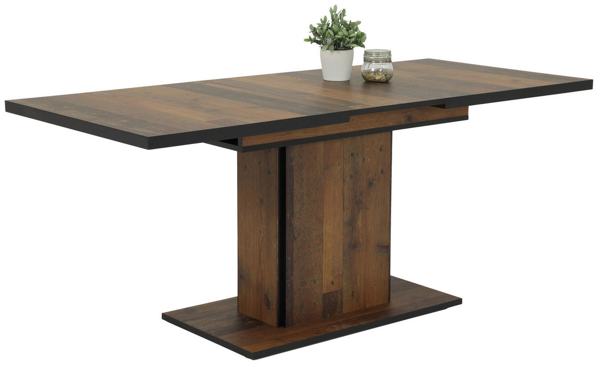 ESSTISCH Schwarz, Dunkelbraun rechteckig  ausziehbar, Variantenauswahl  - Dunkelbraun/Schwarz, KONVENTIONELL, Holzwerkstoff (120-160/80/76cm) - Carryhome