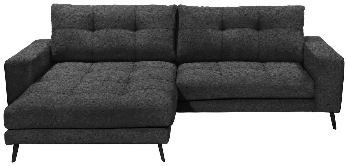 ECKSOFA ROCKPORT Schwarz Webstoff  - Schwarz, Basics, Textil/Metall (171/247cm) - Livetastic