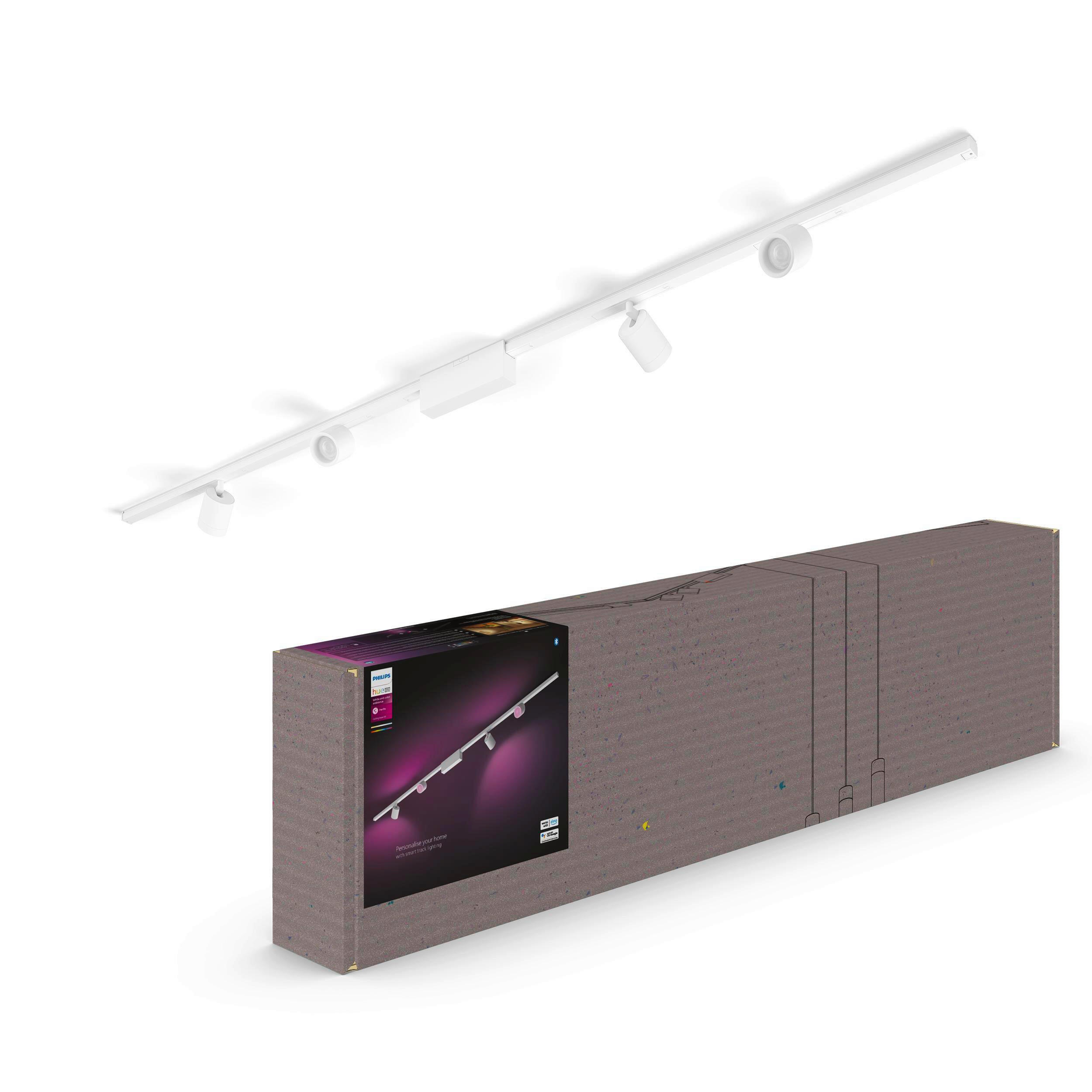 SCHIENENSYSTEM Perifo 221,5/12,8/2,6 cm   - Weiß, Basics, Metall (221,5/12,8/2,6cm) - Philips HUE