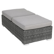 LOUNGEHOCKER - Silberfarben/Grau, MODERN, Kunststoff/Textil (140/45/70cm) - Ambia Garden
