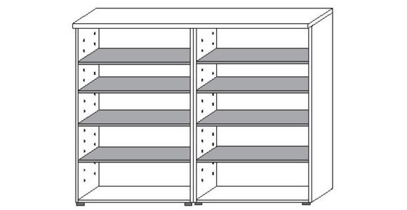 GARDEROBE 3-teilig in 216/201/35 cm - Eichefarben/Grau, Design, Glas/Holz (216/201/35cm) - Moderano