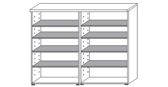 GARDEROBE 3-teilig  in 216/201/35 cm  - Eichefarben/Grau, Design, Glas/Holz (216/201/35cm) - Moderano