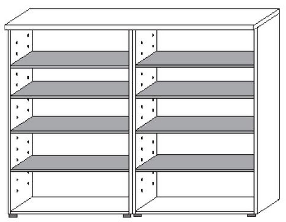 GARDEROBE 3-teilig  in 216/201/35 cm  - Eichefarben/Grau, Design, Glas/Holz (216/201/35cm) - Moderano