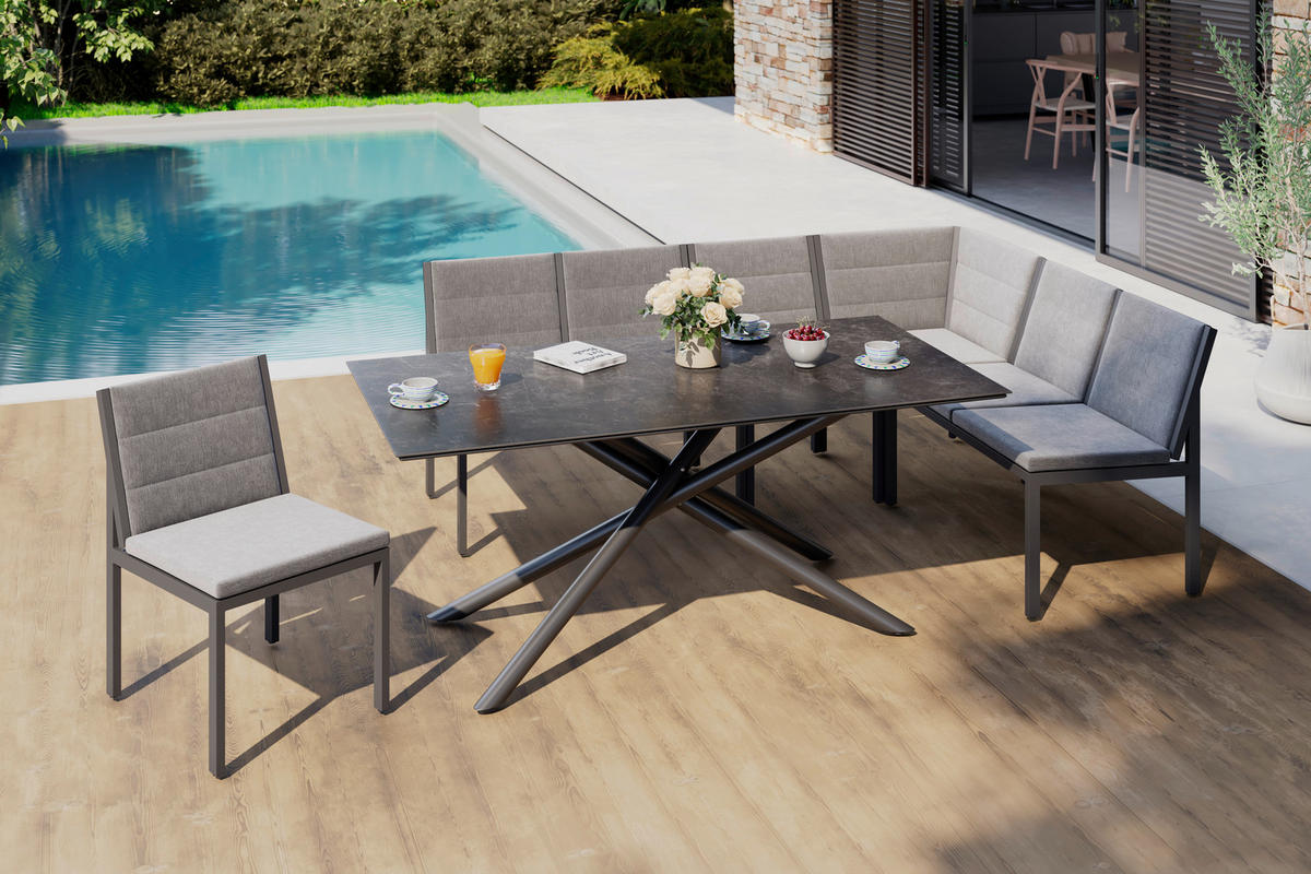 LOUNGESOFA  - Anthrazit/Grau, MODERN, Textil/Metall (100/82/62cm) - Amatio