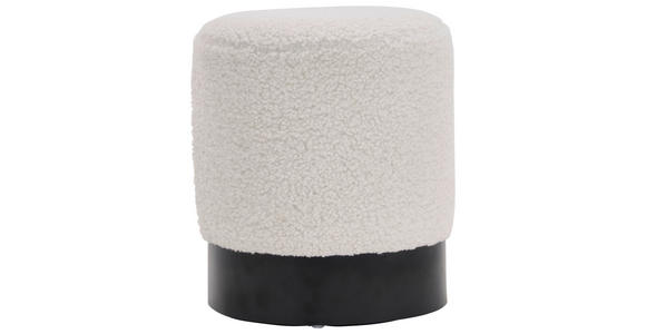 HOCKER in Metall, Textil Schwarz, Weiß - Schwarz/Weiß, Trend, Textil/Metall (35/42/35cm) - Xora