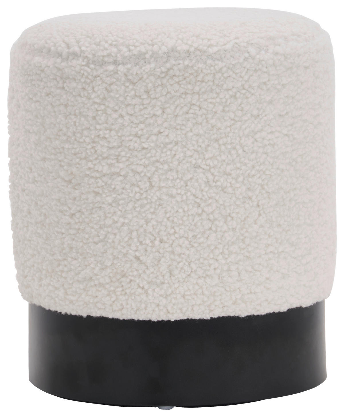 HOCKER in Metall, Textil Schwarz, Weiss  - Weiss/Schwarz, Trend, Textil/Metall (35/42/35cm) - Xora