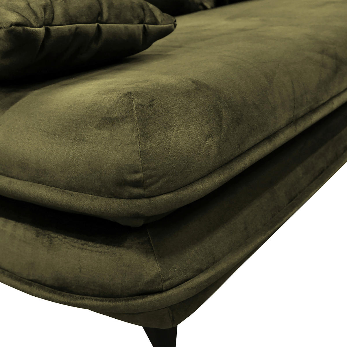 SCHLAFSOFA  mit Velours Dunkelgrün  - Dunkelgrün/Schwarz, Design, Kunststoff/Textil (217/73/86/106cm) - MID.YOU