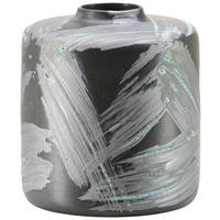 VASE 18 cm  - Schwarz/Grau, Trend, Stein (16,00/18,00cm)