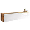 LOWBOARD Vera  in 140/30/33 cm  - Weiß Hochglanz/Eiche Wotan, LIFESTYLE, Holzwerkstoff/Kunststoff (140/30/33cm) - P & B