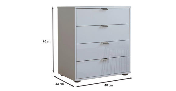 KOMMODE in 40/70/43 cm - Chromfarben/Schwarz, KONVENTIONELL, Glas/Holzwerkstoff (40/70/43cm) - Dieter Knoll