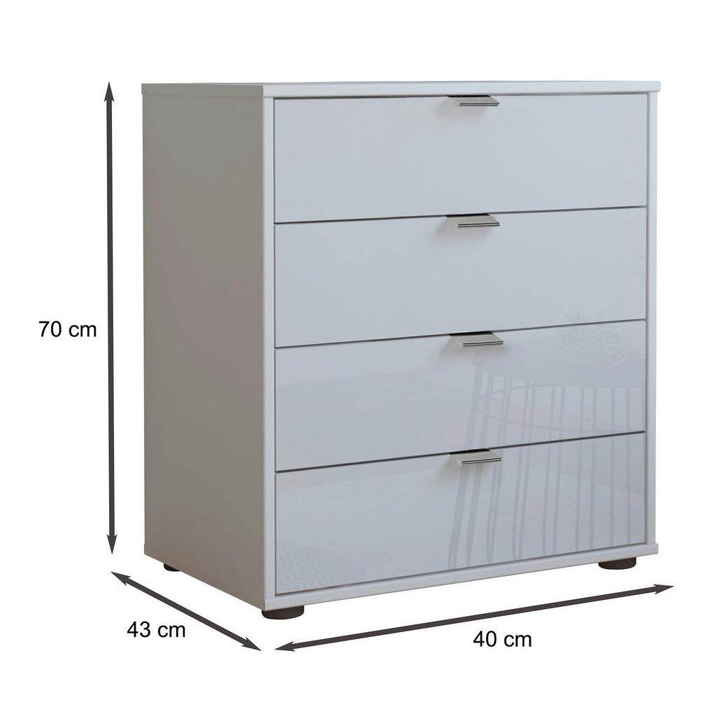 Thumbnail - Dieter Knoll Kommode, Weiß, Metall, 4 Schubladen, 40x70x43 cm, ISO 9001, Made in Germany, Typenauswahl, stehend, Wohnzim...