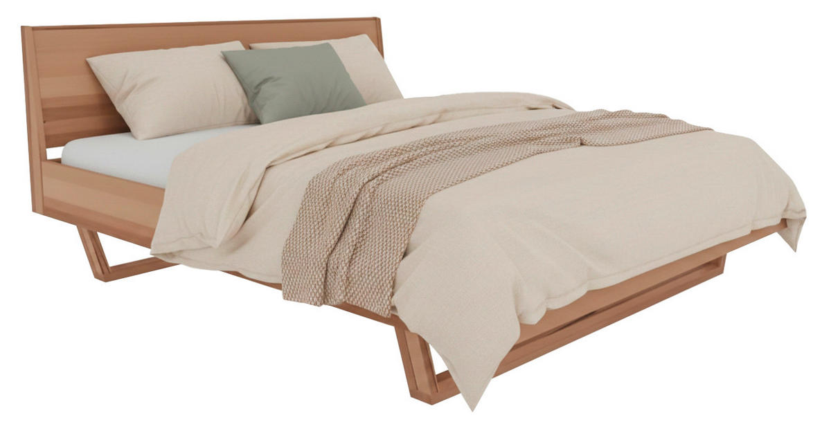 BETT 200/200 cm  Kernbuche   - Kernbuche, Modern, Holz (200/200cm) - MID.YOU