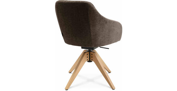 ARMLEHNSTUHL in Velours - Eichefarben/Braun, Design, Holz/Textil (58/82,5-85,2/60cm) - Johann Jakob
