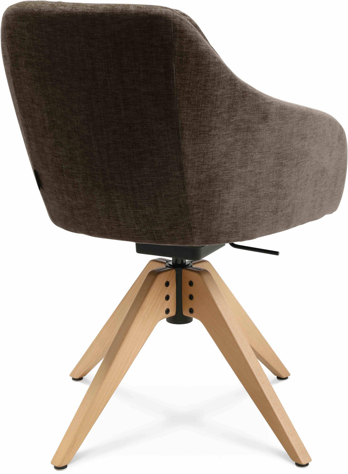ARMLEHNSTUHL  in Velours  - Eichefarben/Braun, Design, Holz/Textil (58/82,5-85,2/60cm) - Johann Jakob