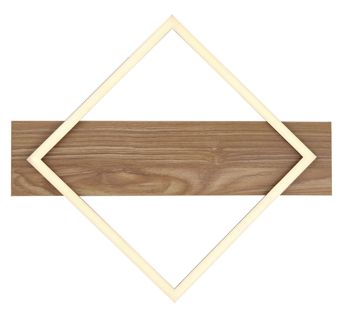 LED-DECKENLEUCHTE    52/46,7/6 cm  - Dunkelbraun/Opal, Natur, Holzwerkstoff/Kunststoff (52/46,7/6cm) - Globo