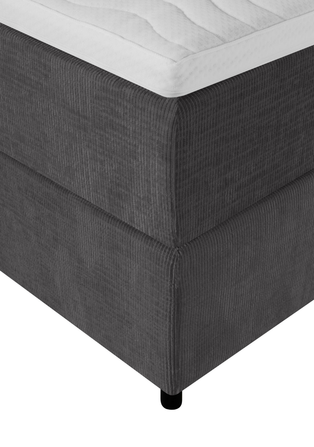 BOXSPRINGBETT 140/200 cm  in Anthrazit  - Anthrazit/Schwarz, Design, Textil/Metall (140/200cm) - Welnova