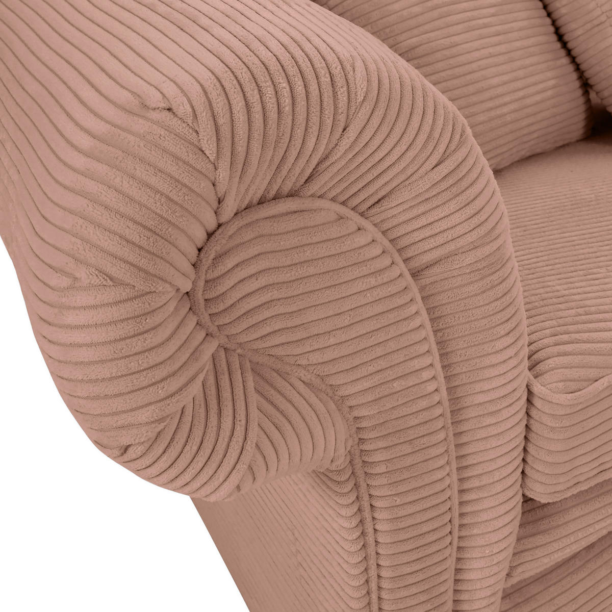 MEGASOFA Cord Rosa  - Schwarz/Rosa, ROMANTIK / LANDHAUS, Holz/Textil (276/81/140cm) - Landscape
