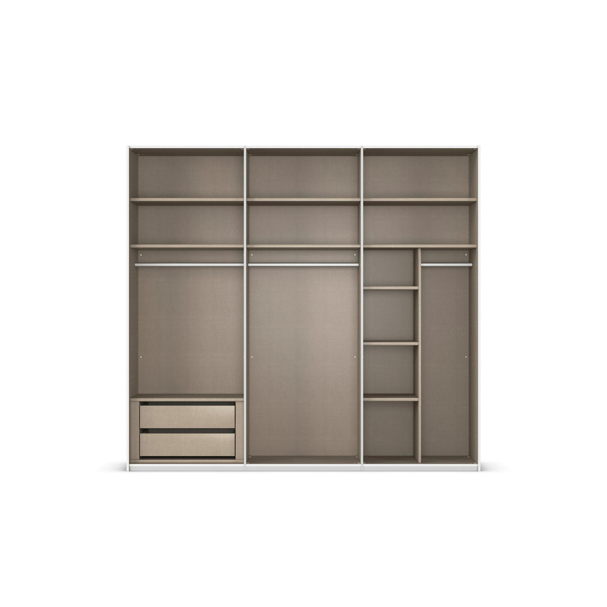 SCHWEBETÜRENSCHRANK in Champagner  - Champagner/Alufarben, Konventionell, Glas/Holzwerkstoff (242/223/68cm) - Novel