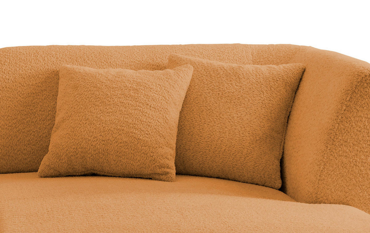 ECKSOFA  in Bouclé Goldfarben  264/160 cm  - Goldfarben/Schwarz, MODERN, Holz/Textil (264/160cm) - MID.YOU