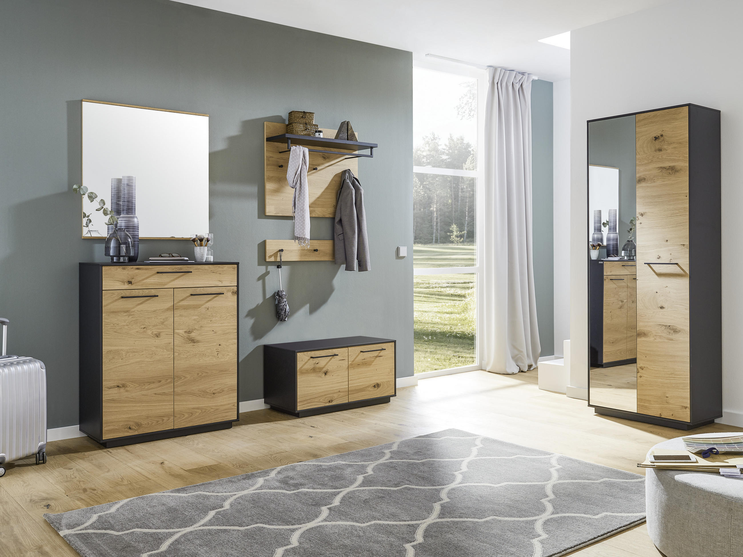 GARDEROBE 7-teilig  in 275/193/40 cm  - Design, Holz (275/193/40cm) - Dieter Knoll