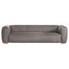 BIGSOFA Echtleder Grau  - Buchefarben/Grau, KONVENTIONELL, Leder/Holz (255/70/110cm) - Hom`in
