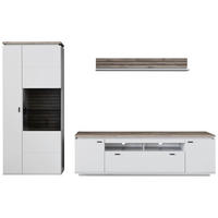 WOHNWAND  in Grau, Eichefarben  310/207/50 cm  - Eichefarben/Anthrazit, Design, Glas/Holzwerkstoff (310/207/50cm) - Stylife