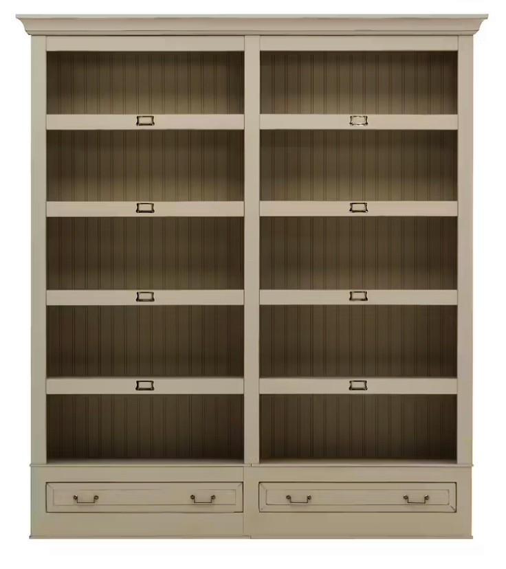 BÜCHERWAND Pinie massiv Elfenbein  - Elfenbein/Bronzefarben, LIFESTYLE, Holz/Metall (214/238,5/46,5cm) - Livetastic