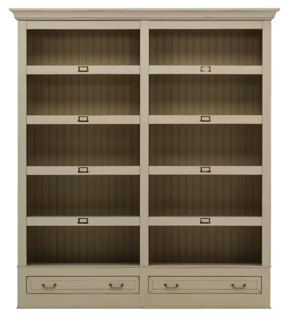 BÜCHERWAND Pinie massiv Elfenbein  - Elfenbein/Bronzefarben, LIFESTYLE, Holz/Metall (214/238,5/46,5cm) - Livetastic